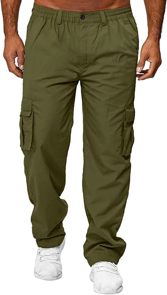 Men's Khaki Brown Cargo Pocket Pants