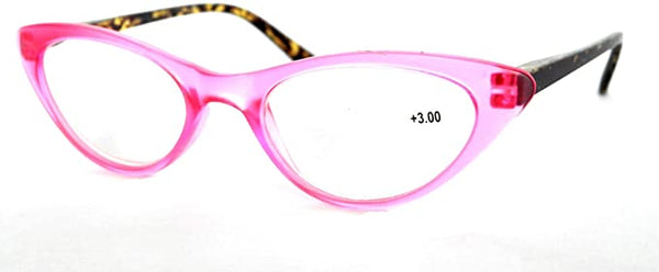 Pink Vintage Style Clear Cat Eye Reader Style Glasses