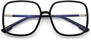 Felicity Black Rectangle Clear Frames