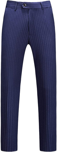 Pinstripe Navy Charming 3 Piece Double Breasted Suit