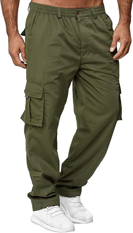 Men's Army Green Cargo Pocket Pants