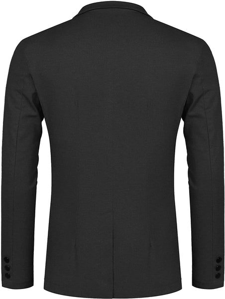 Men's Black Lightweight Long Sleeve Lapel Blazer