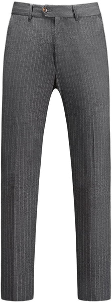 Pinstripe Grey Charming 3 Piece Double Breasted Suit