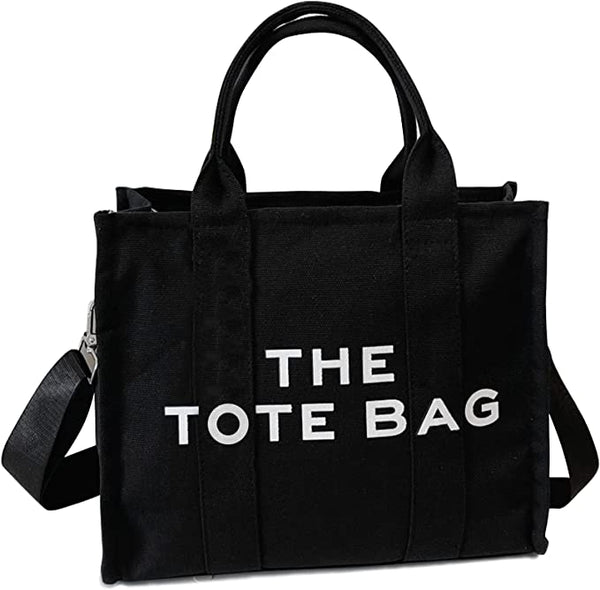 Trendy White Top Handle Tote Bag w/Strap