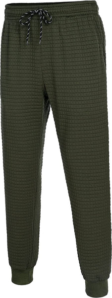 Athletic Army Green Plaid Jacquard Men's Jogger Sweatpants