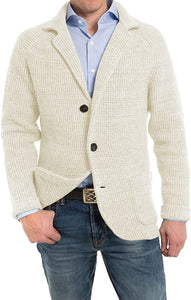 Formal White Shawl Collar Cardigan Sweater with Pockets