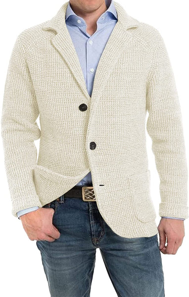 Formal White Shawl Collar Cardigan Sweater with Pockets