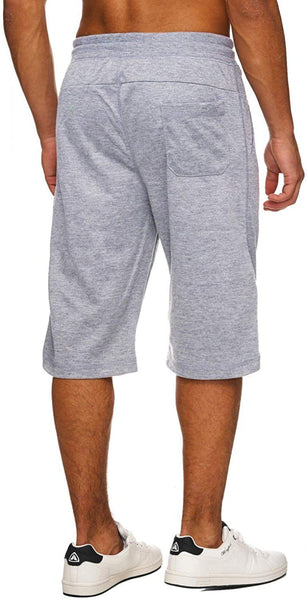 Drawstring Light Grey 3/4 Workout Joggers with Zipper Pockets