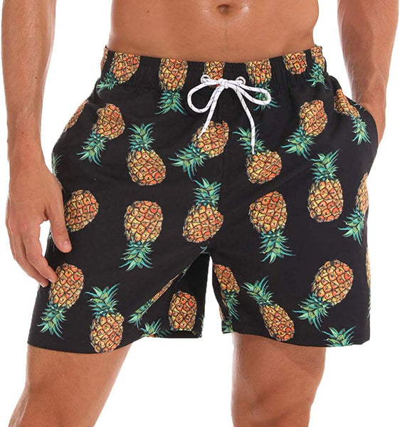 Men's Coral Print Short Swim Trunks