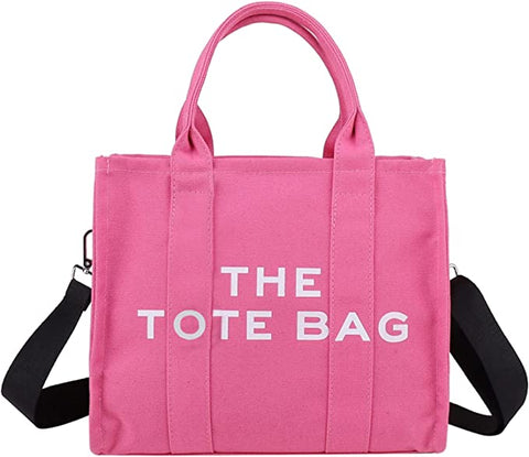 Trendy Pink Top Handle Tote Bag w/Strap
