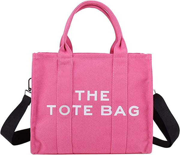 Trendy White Top Handle Tote Bag w/Strap