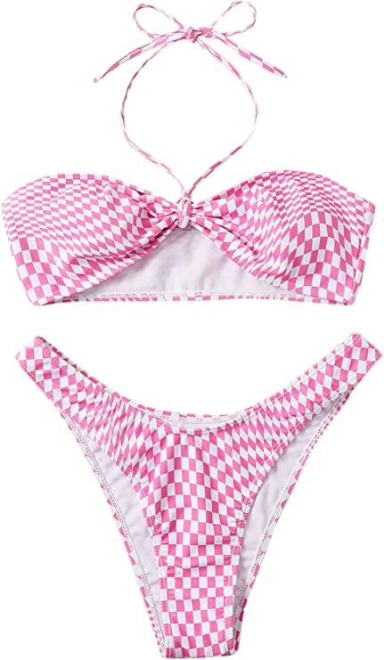 2 Piece Halter High Cut Bikini Bathing Suit