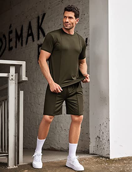 Men's Navy Blue Casual T-Shirt & Shorts Set