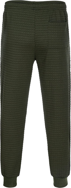 Athletic Army Green Plaid Jacquard Men's Jogger Sweatpants