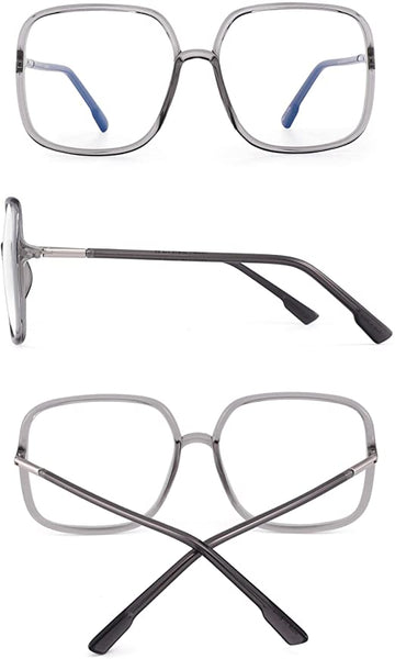 Felicity Black Rectangle Clear Frames