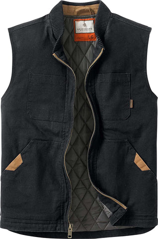 Quilted Black Canvas Cross Trail Men's Vest