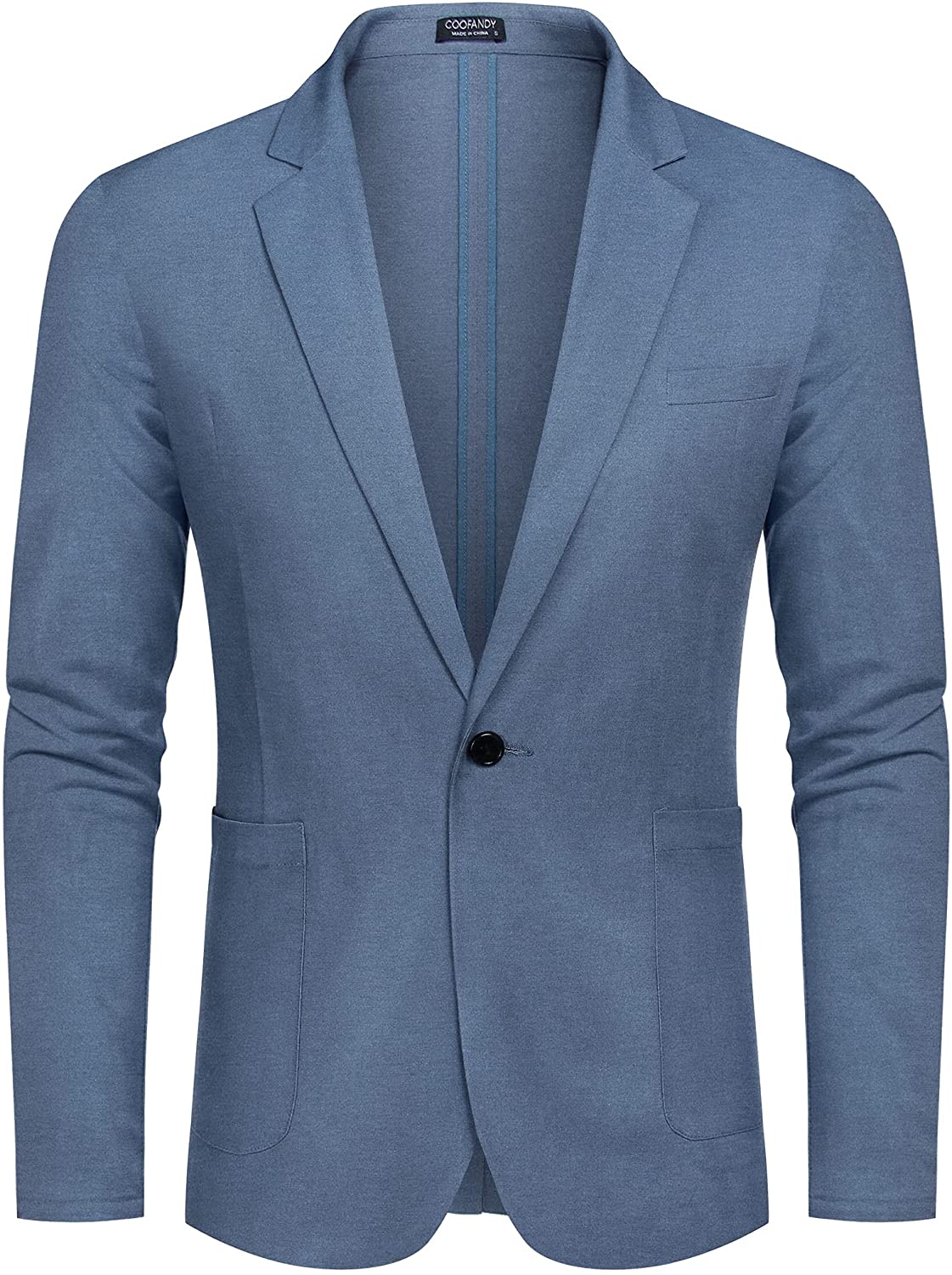 Men's Blue Lightweight Long Sleeve Lapel Blazer