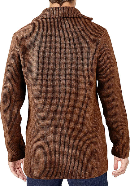 Formal Camel Shawl Collar Cardigan Sweater with Pockets