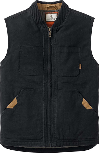 Quilted Black Canvas Cross Trail Men's Vest