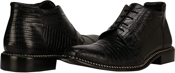 Genuine Black Leather Lace Up Dress Shoes