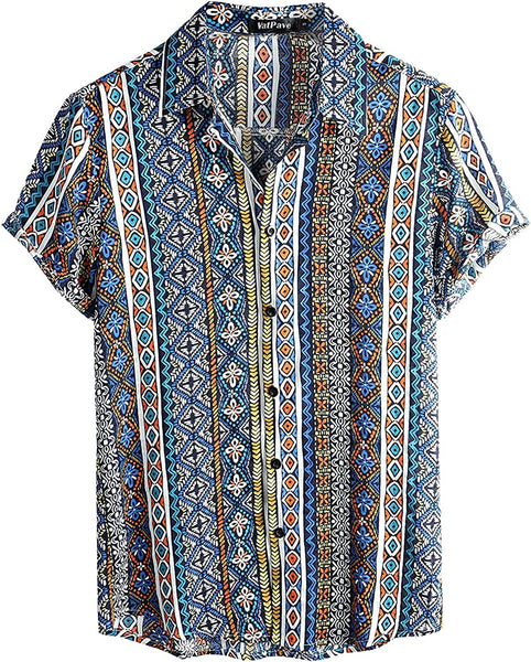 Men's Festival Multi Print Casual Short Sleeve Shirt