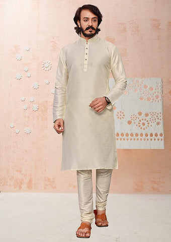 Men's White Kurta Pajama Set Festive Season Ethnic  Suit 2 Piece