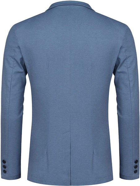 Men's Blue Lightweight Long Sleeve Lapel Blazer