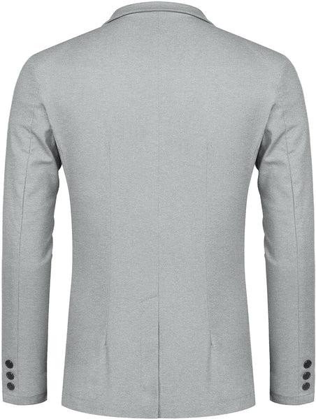 Men's Gray Lightweight Long Sleeve Lapel Blazer