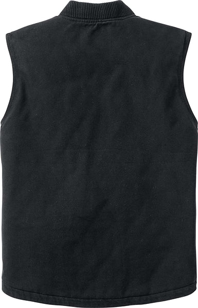 Quilted Black Canvas Cross Trail Men's Vest