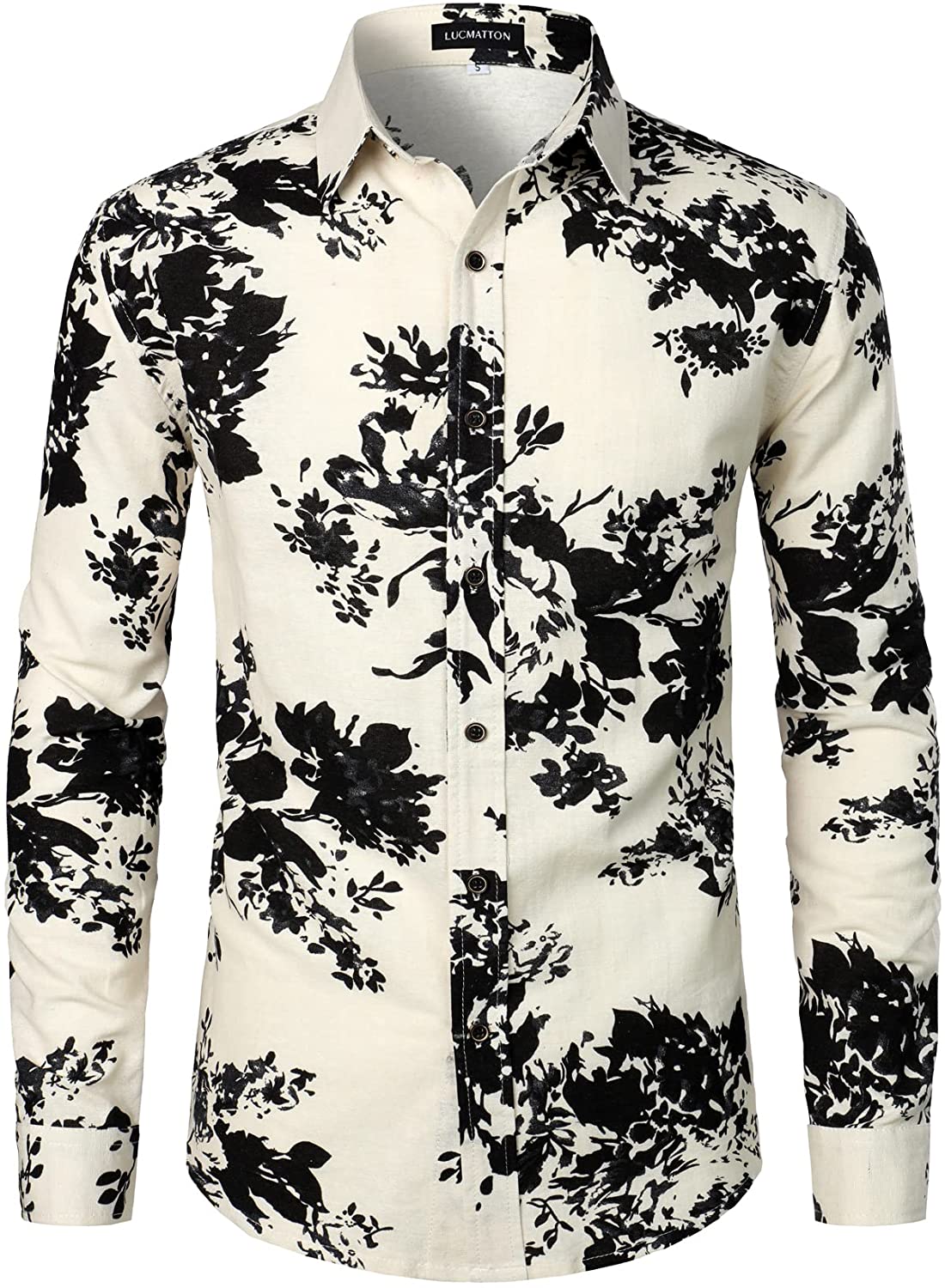 Men's Stylish Floral Long Sleeve Slim Fit Shirt