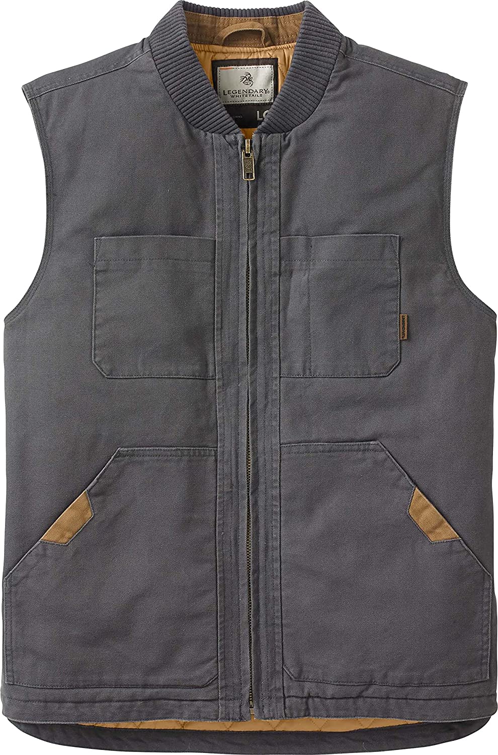 Quilted Charcoal Canvas Cross Trail Men's Vest