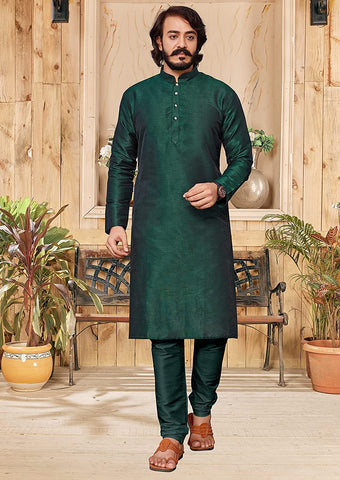 Men's Green Kurta Pajama Set Festive Season Ethnic  Suit 2 Piece