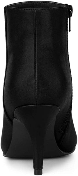 Dreamy Seira Black Stiletto Pointed Toe Side Zipper Boots