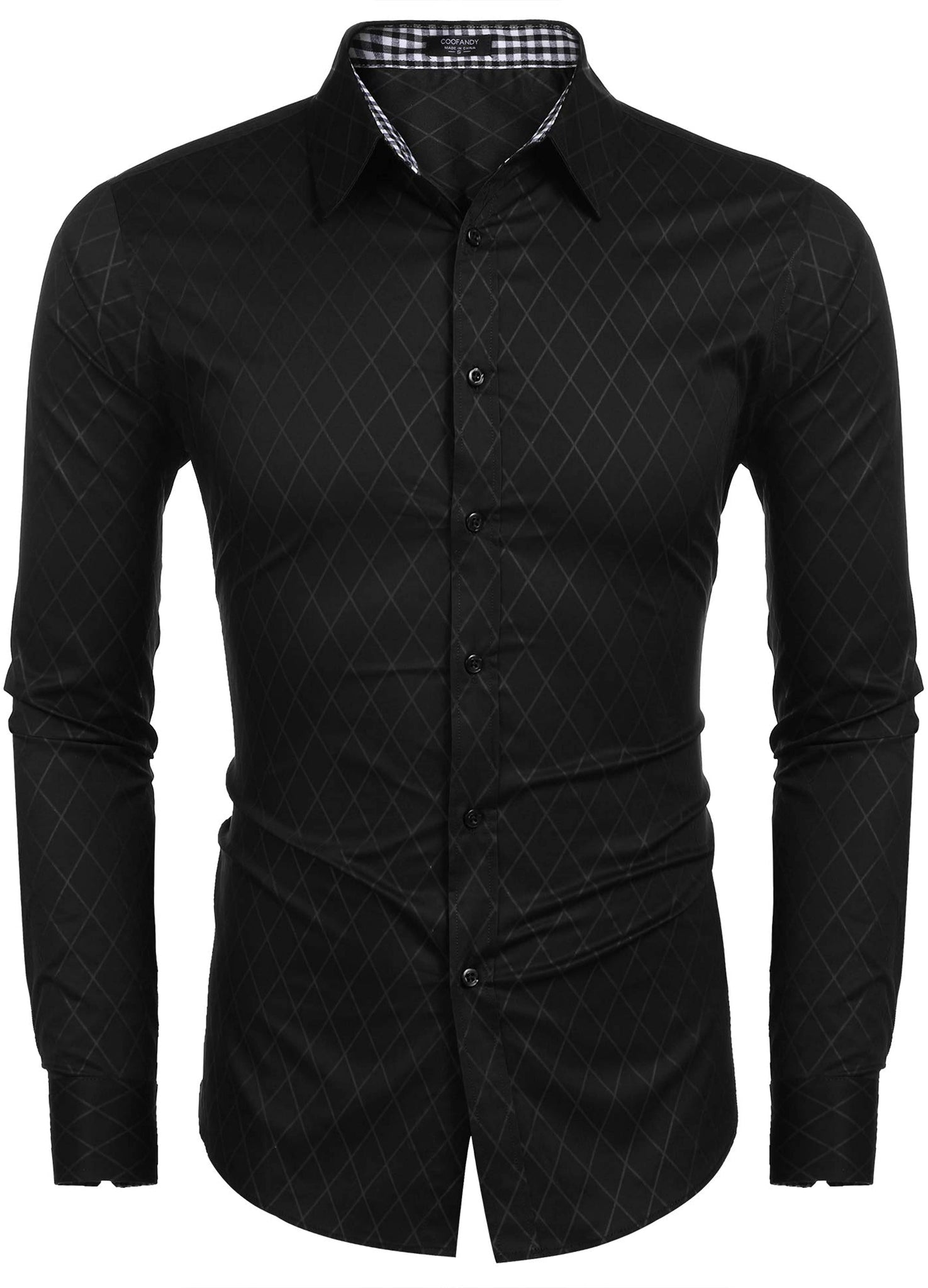 Men's Business Black Long Sleeve Slim Fit Shirt