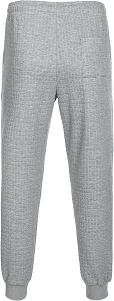 Athletic Grey Plaid Jacquard Men's Jogger Sweatpants