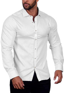 Men's Wrinkle-Free Button Down White Shirt