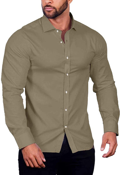 Men's Wrinkle-Free Button Down Navy Blue Shirt