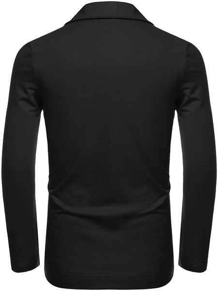 Men's Slim Fit Black Long Sleeve Lightweight Blazer Jacket