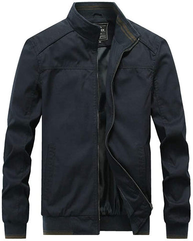 Zip Coat Outwear Navy Lightweight Windbreaker Bomber Jacket