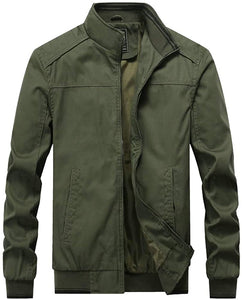 Zip Coat Outwear Army Green Lightweight Windbreaker Bomber Jacket