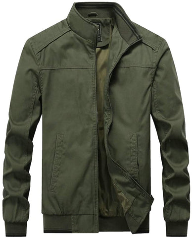 Zip Coat Outwear Army Green Lightweight Windbreaker Bomber Jacket