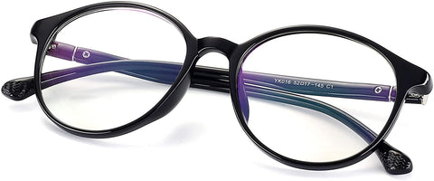 Vintage Matte Black Round Eyewear Fashion Fake Eye Glass