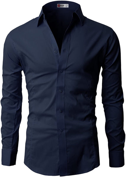 Basic Design Admiral Slim Fit Long Sleeve Breathable Business Shirts