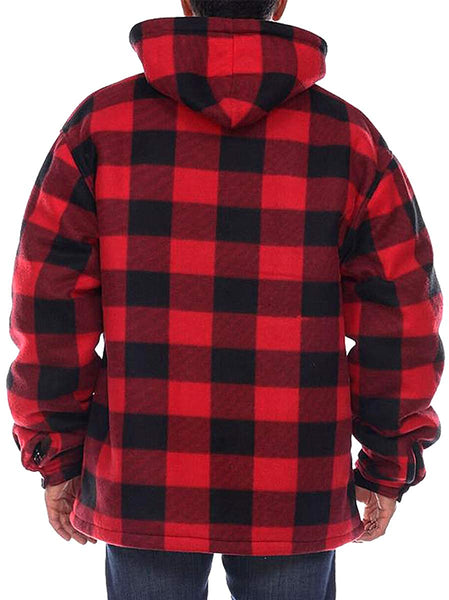 Heavy Thick Flannel Plaid Red  Sherpa Fleece Buffalo Coat Jacket