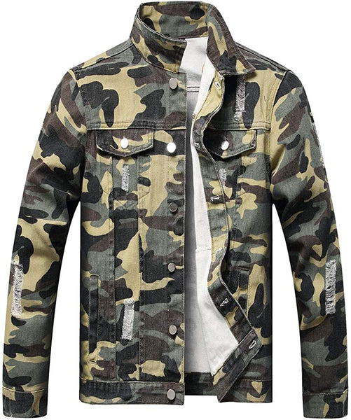 Men's Black Night Classic Ripped Slim Denim Jacket
