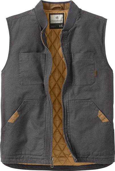 Quilted Charcoal Canvas Cross Trail Men's Vest