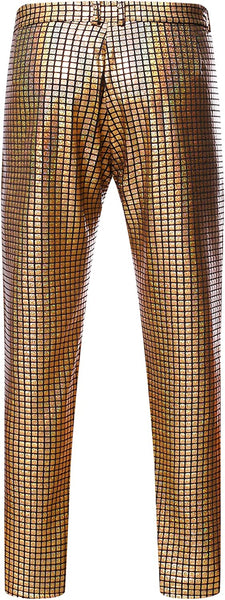 Men's Gold Shiny Jacket & Metallic Pants 2 Piece Sequin Sets