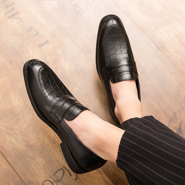 Men's Black British Style Loafer Shoes