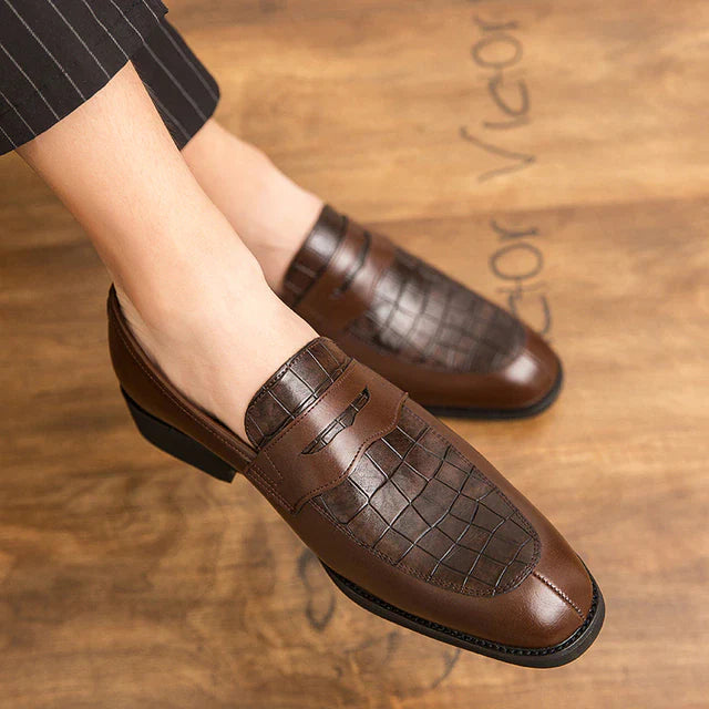 Men's Auburn Brown British Style Loafer Dress Shoes