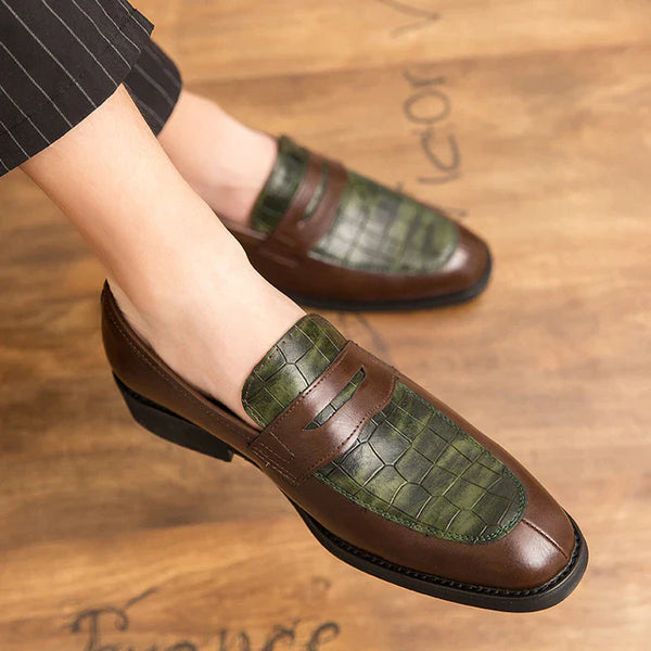 Men's Auburn Green British Style Loafer Dress Shoes